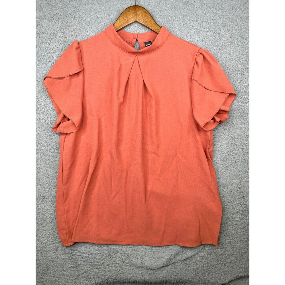 SHEIN Blouse NWOT xl cap sleeve mock neck